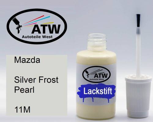 Mazda, Silver Frost Pearl, 11M: 20ml Lackstift, von ATW Autoteile West.